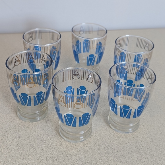 MCM Set of 6 Glasses Vintage Barware Vintage Juice Glasses MCM Tumblers Domimion - Picture 3 of 9